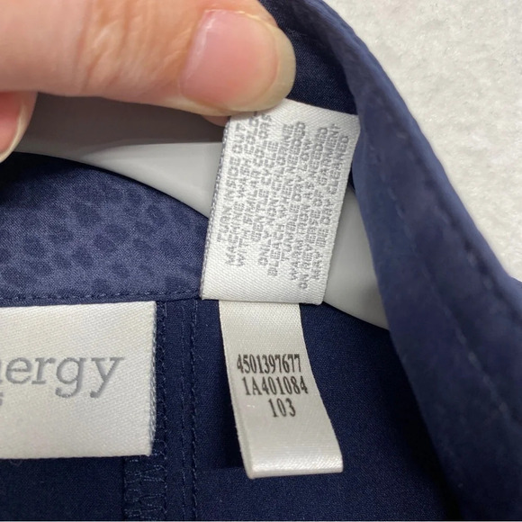 Zenergy Chico's Jacket Navy Blue 1 / Small Leopard 3/4 Sleeve - Picture 5 of 6